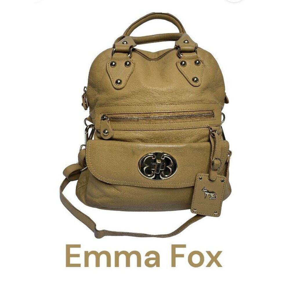 Emma Fox Women's Yellow Leather Fold Over Tote crossbody/Handbag.